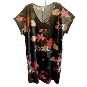 MOA MOA Shift Dress Jersey Knit Cuffed Short Sleeves Pockets V-Neck - 3X NWT